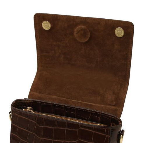 Croque - Croc print leather handbag
